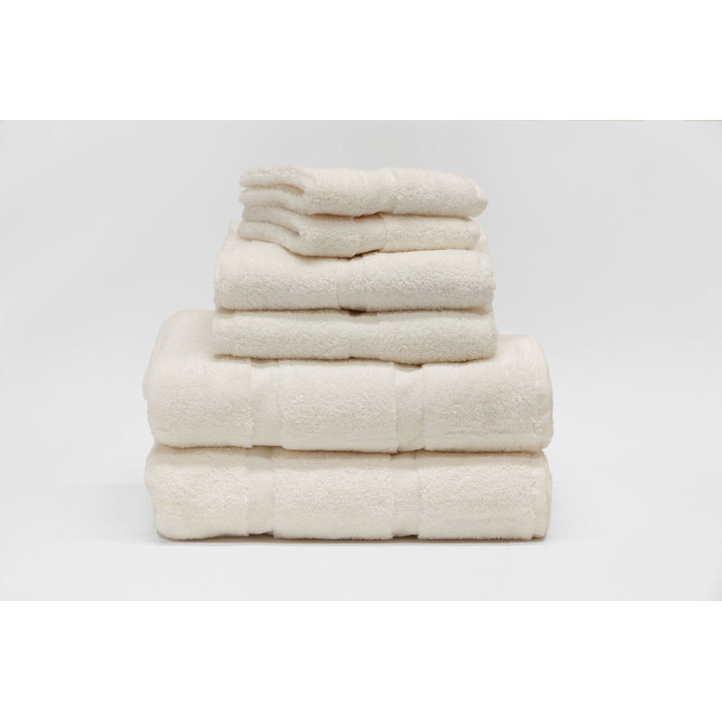 Ensemble de serviettes 6 pièces en coton turc, Écru