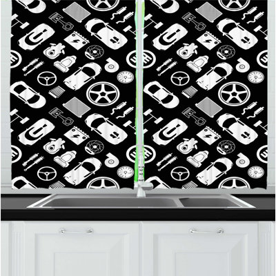Ruffled Kitchen Curtain