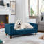 Canapé moderne avec dossier et accoudoirs, canapé rectangulaire moderne convenant aux chiens de taille moyenne et grande, canapé pour chien avec coussin moelleux, bleu-1801938617