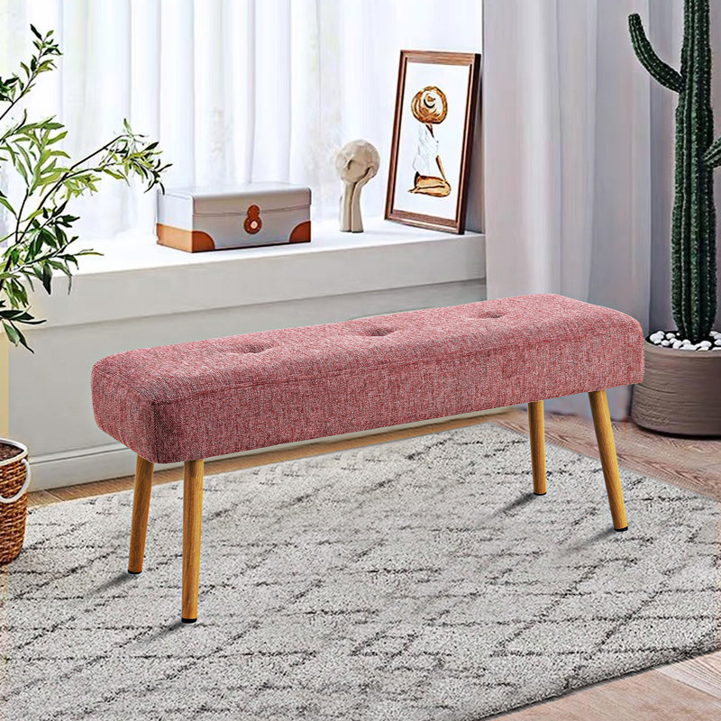 Banc rembourré Jordis, Rose