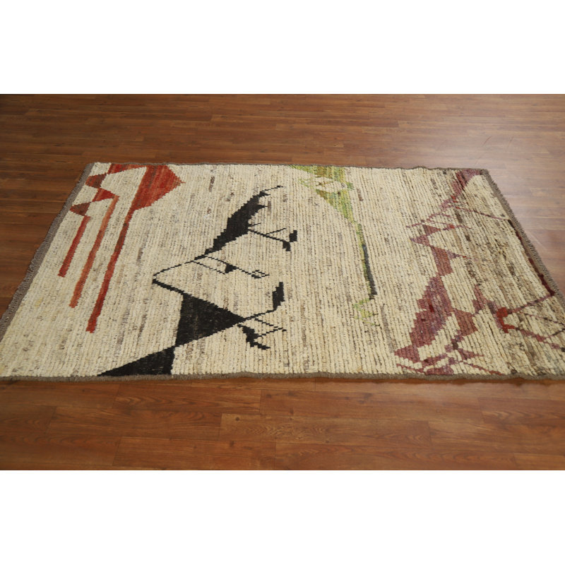 Handmade Wool Moroccan Oriental Rug 4x6