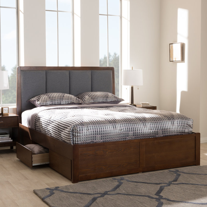 Lit plateforme tapissier avec rangement Anaisabel, Grand