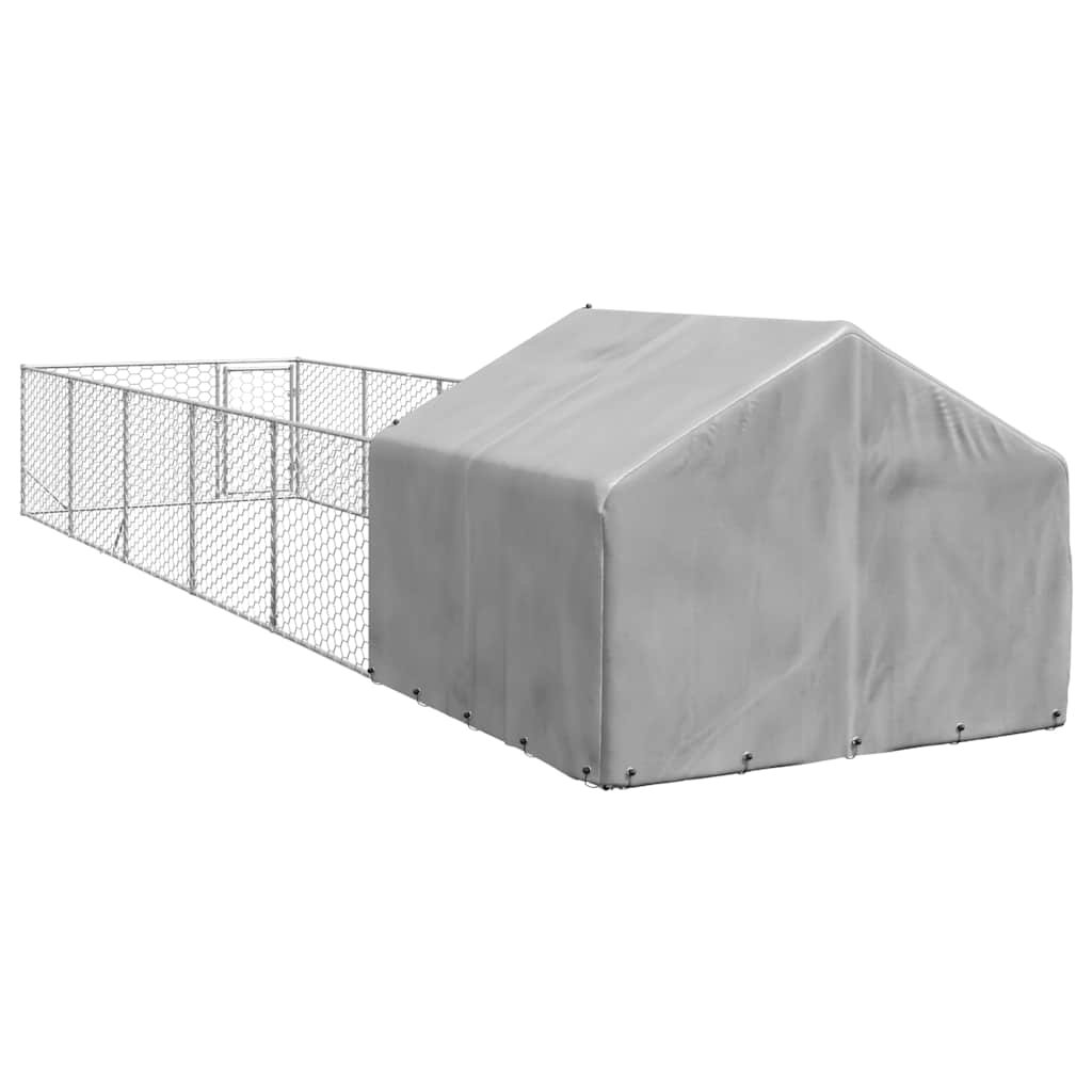 Vidaxl Outdoor Dog Kennel With Run 8X2x1.5 M Galvanised Steel Outdoor Dog Cage - Image 3