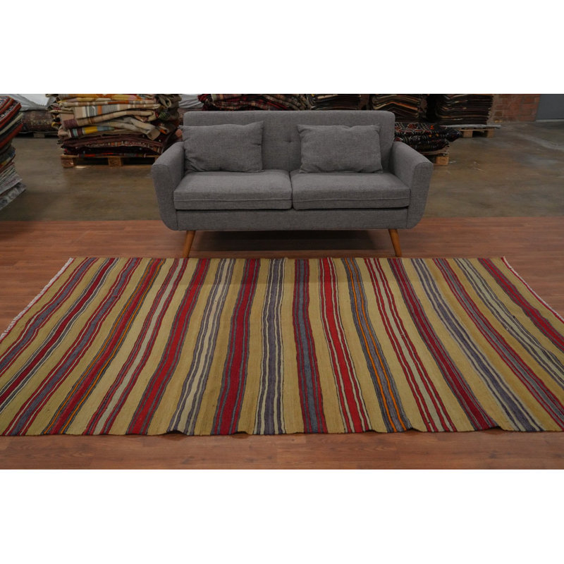 Tapis rayé en laine Kilim