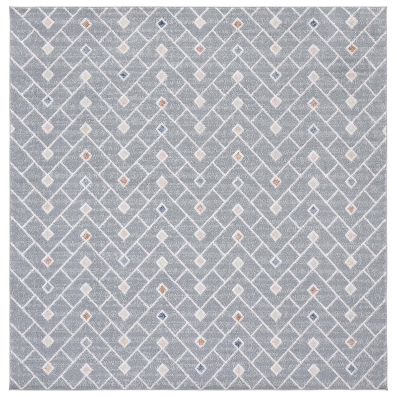 Artavious Washable Performance Machine Washable Geometric Rug, Square 6'7" 