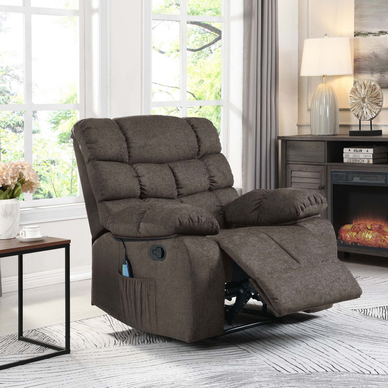 Fauteuil inclinable de massage moderne, Polyester brun
