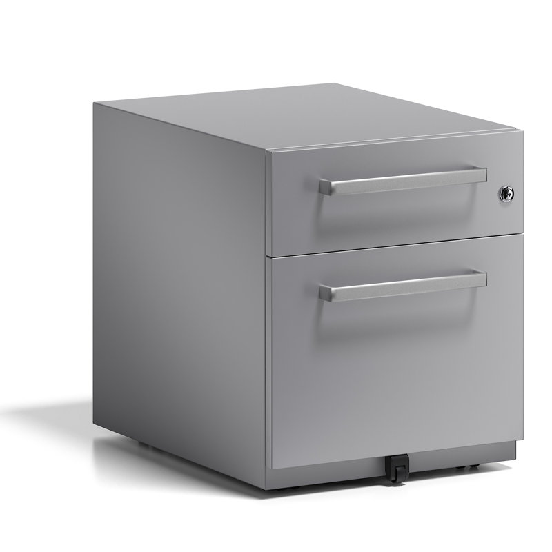 Note 2 Drawer Filing Cabinet, Silver