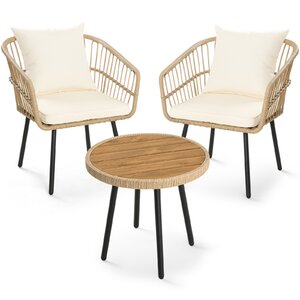 Belulah Wicker/Rattan 2 - Person Seating Group with Cushions