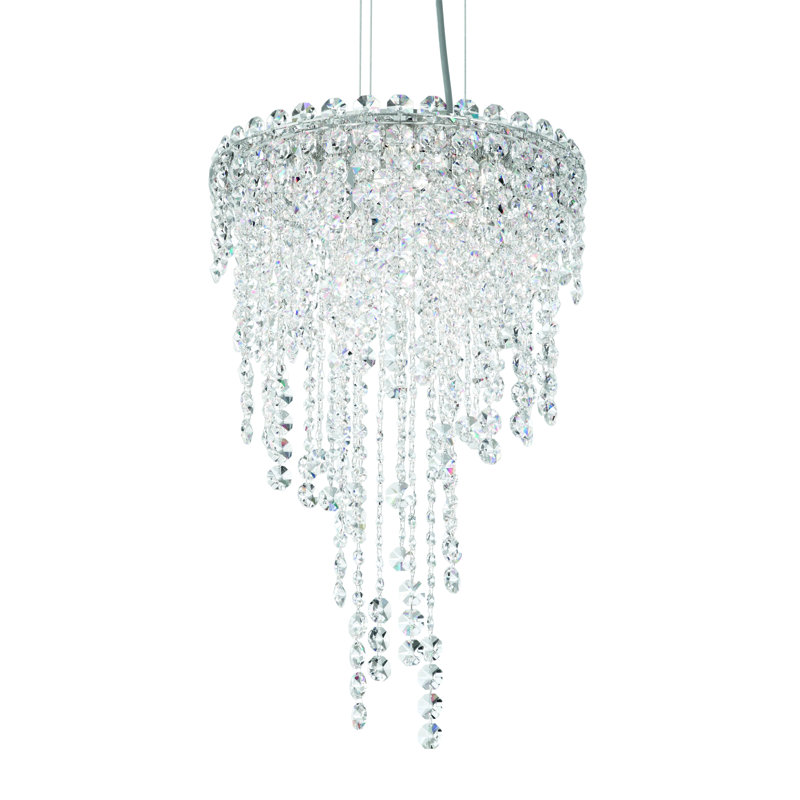 Chantant 4 - Light Glass Tiered Chandelier, 23" H x 14" W x 14" D, Heritage Handcut