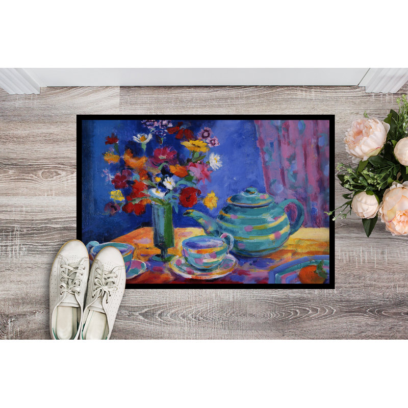 Tapis d'extérieur antidérapant Blue Tea, Rectangle 2 pi x 3 pi