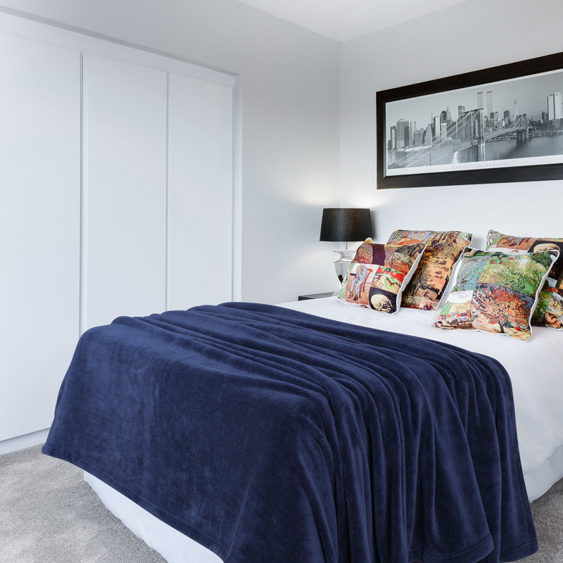 Jeté pour lit et canapé Bedding, Jeté, Bleu marine