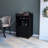 1-Door Black Bar Cart For Home With Multiple Shelves And Mobility Sleek 4 Built-In Bottle Holders Storage Space-776223613