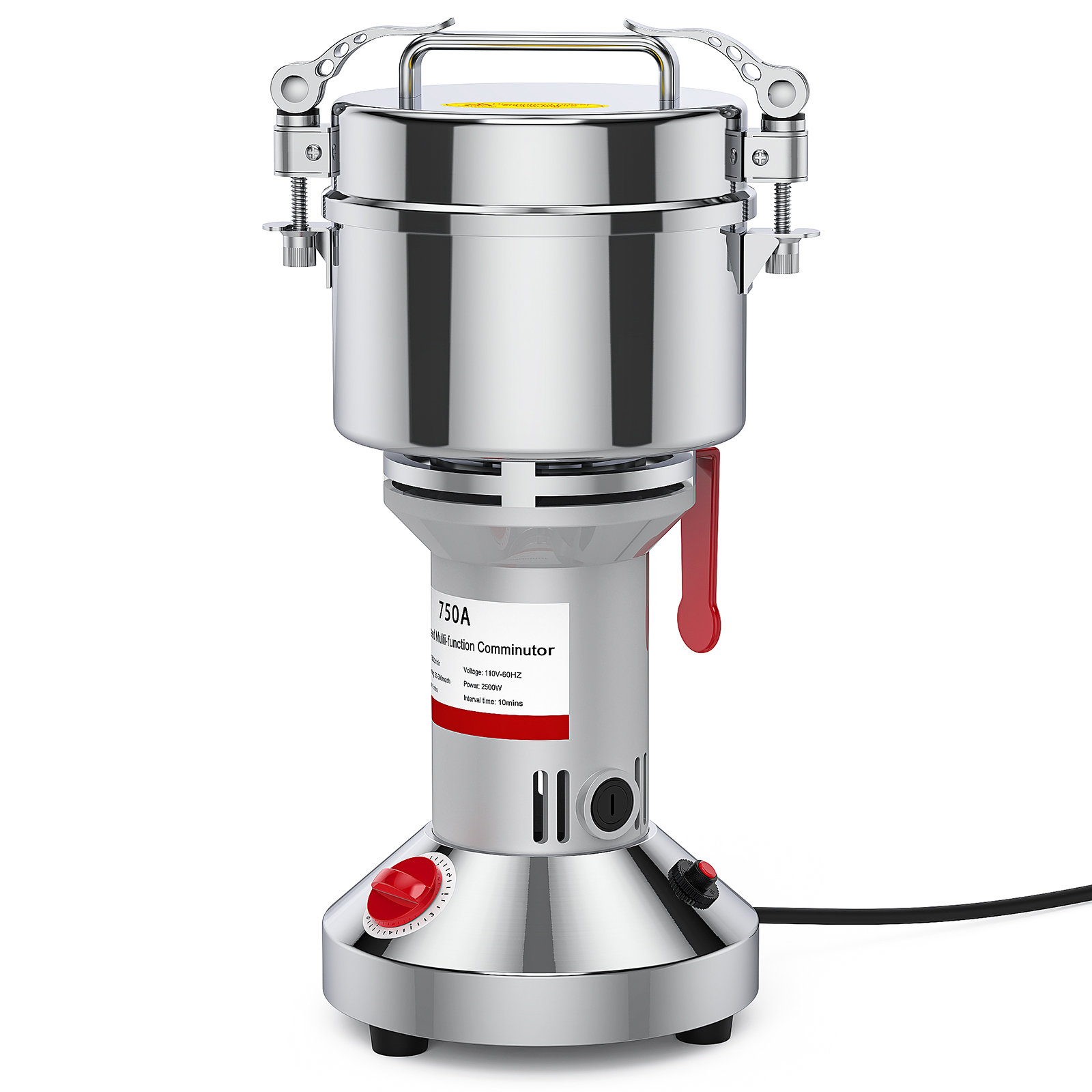 700g Electric Grain Mill Grinder, High Speed 2500W Commercial Spice Grinders,  Stainless Steel Pulverizer Powder Machine