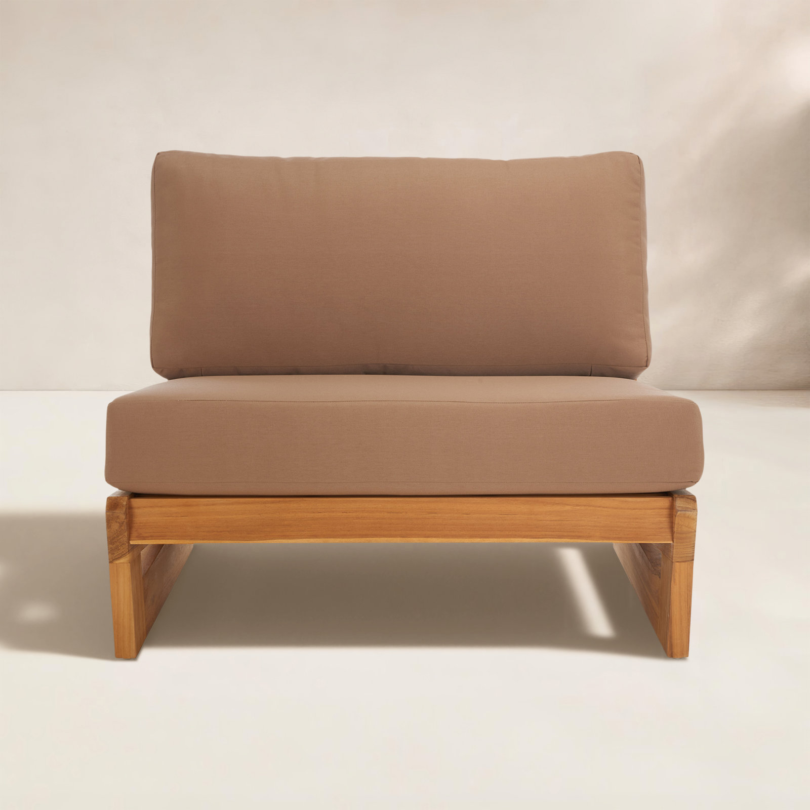 Despina Teak Patio Lounge Chair, Brown