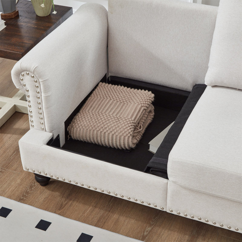 Canapé en tissu 59,5 po., Beige