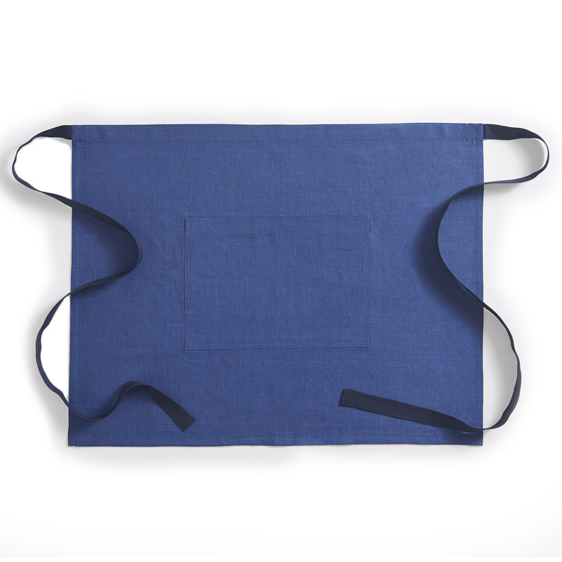 100% Pure Linen Bistro Apron, Blue