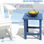 Table d'appoint carrée 15 po, table de bout d'extérieur bleue pour piscine, porche, balcon