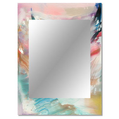 Spring Miracles In Tender Retro Pastel III - Abstract Painting Mirror, Modern Decorative Wall Mirror, Printed Metal Art