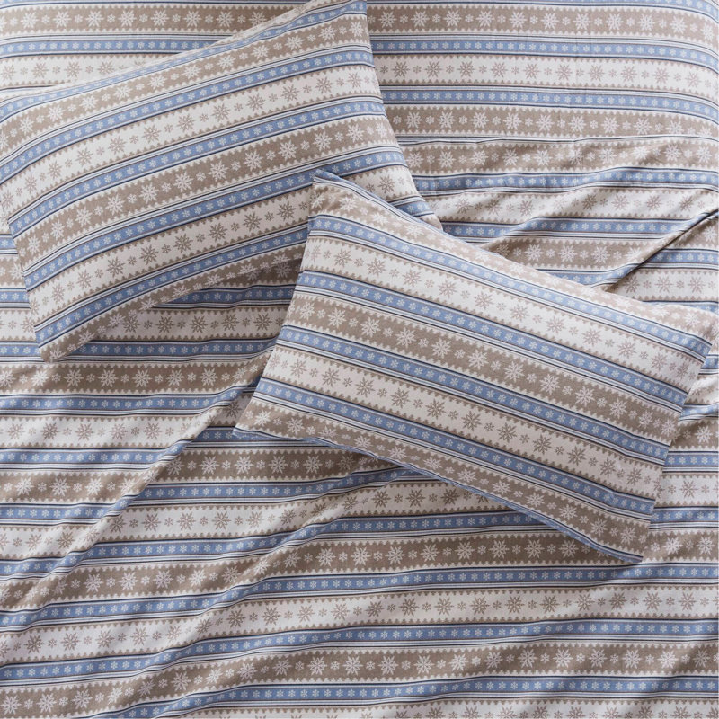 Ensemble de draps 3 pièces avec flanelle douce et flocon de neige pour un sommeil confortable