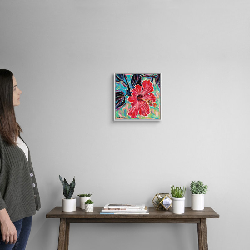 Hawaiian Beauty I, art mural sur toile, H 12 po x l 12 po x P 1,75 po, Toile avec cadre blanc