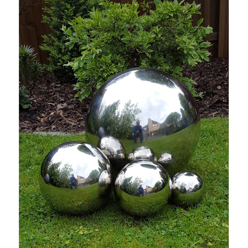 Darrol Stainless Steel Gazing Ball, 20cm H x 20cm W x 20cm D