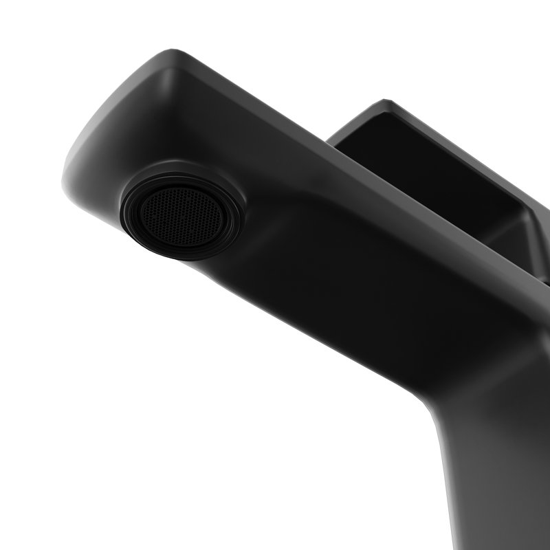 Eviva Lux Single-Handle Waterfall Single-Hole Bathroom Faucet With Deckplate Included, Matte Black