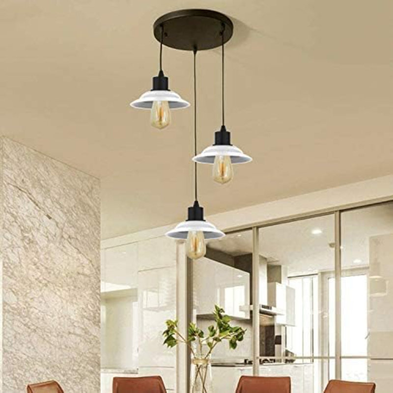Tybalt 3 - Light White Cone Pendant, No