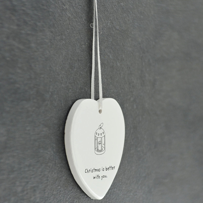 Carley Christmas Is Better with You Heart Shaped Ceramic Ornament