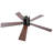2 Pack 42" Brown Ceiling Fan With 5 Plywood Blades Modern Ceiling Fan With Remote Control 6 Speeds Motor For Livingroom Apartment