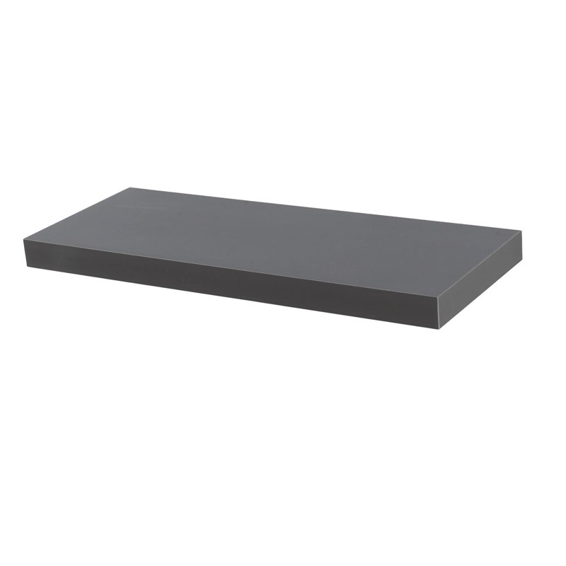 Harbour Housewares - Modern Floating Wall Shelf, 4cm H x 60cm W x 23.5cm D, Grey