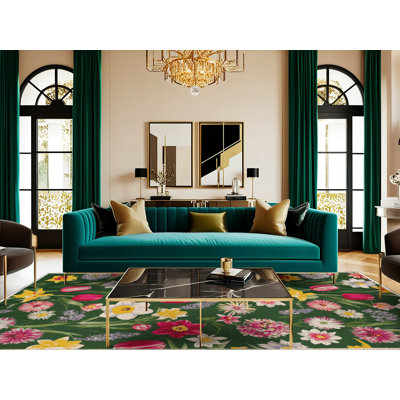  Tapis lavable fleurs de printemps
