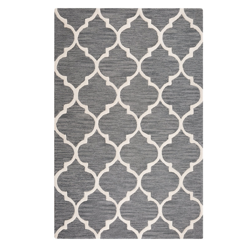 Yalova Geometric Wool Hand Woven Area Rug, Rectangle 140 x 200cm