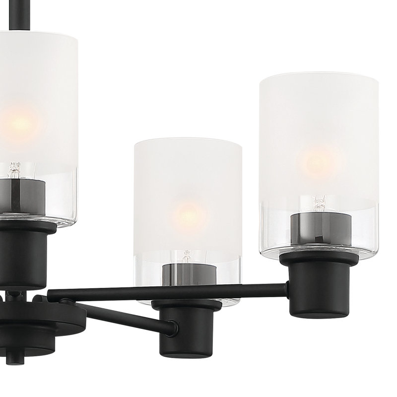 Lustre cylindrique Spoutnik Charvic Light, Noir mat, 5 lumières