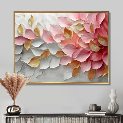 Or rose élégant veines de pétales de fleurs - art abstrait grand fleurs abstraites