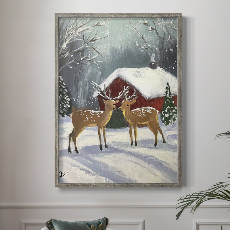 «Christmas Holiday», reproduction d'art encadrée CDLxx - bois massif, H 30 po x l 24 po