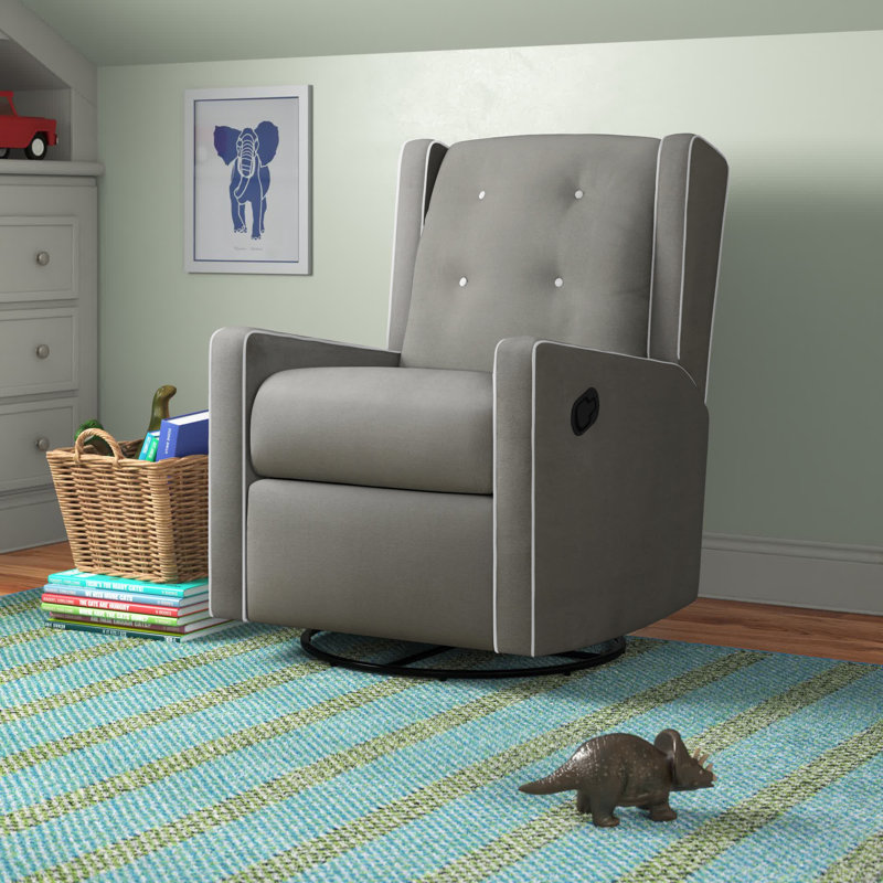 Fauteuil oscillant inclinable pivotant Hudak, Microfibre bleu marine