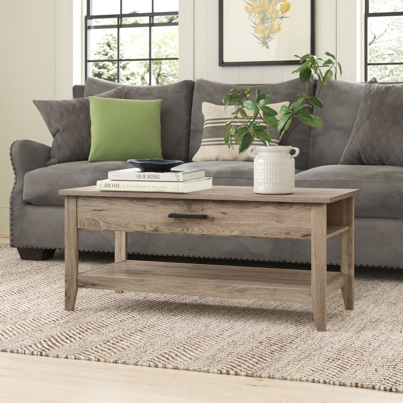 Table basse à 4 pieds avec rangement Blom, Gris