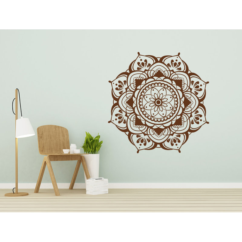 Adhésif décoratif Mandala Mehndi, H 46 po x l 46 po, Brun
