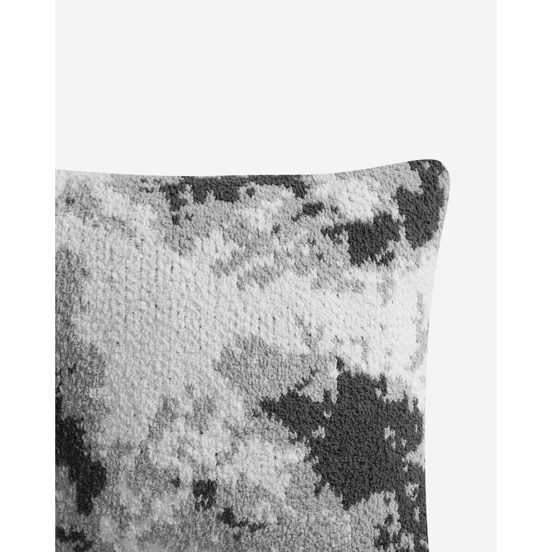 Snug Square Pillow Cover & Insert, Gray Camo Abstract