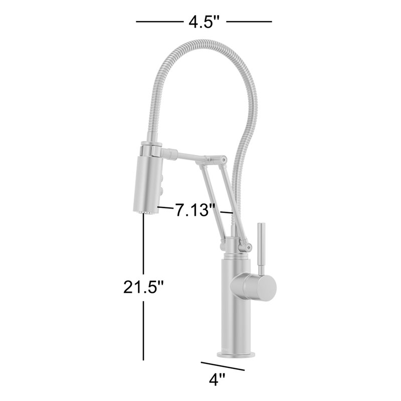 Solna® Articulating Faucet With Finished Hose, Matte Black
