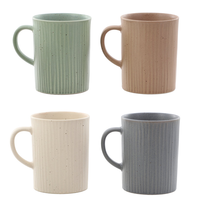 Ensemble de grandes tasses en grès côtelé 19 pièces Gibson