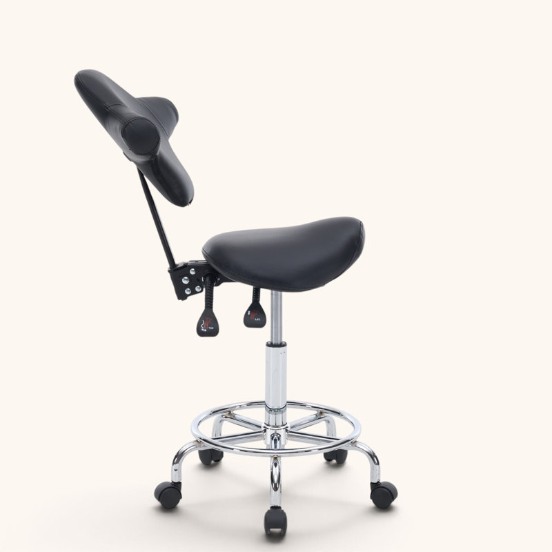 Chaise pivotante à hauteur réglable, tabouret ergonomique, Noir