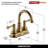 Derengge Centerset 2-Handle  Bathroom Sink Faucet With Plastic Overflow Pop-Up Drian-104370740