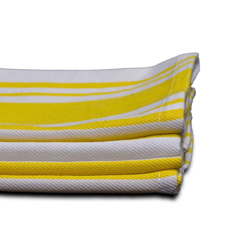 Cotton Stripe Dish Cloth Kitchen Towel, Yellow