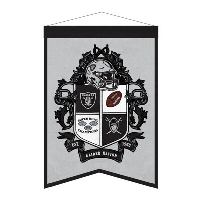 NFL Las Vegas Raiders Crest Banner Wall Decor | 15 x 22 in