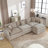 Modern Chenille Loveseat Sofa Couch With Ottoman-506217870-506217867