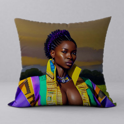 Pillow New ManosMorenas Vibrant Character & Patterns/ size 18"x18"