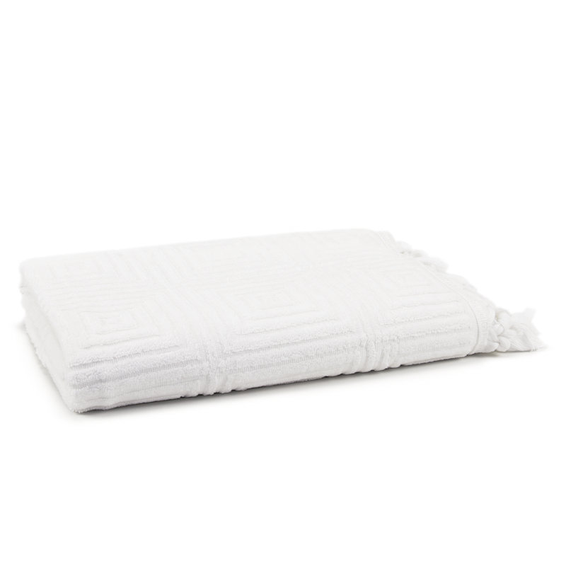 Troya Turkish Rayon from Bamboo Bath Towel, White