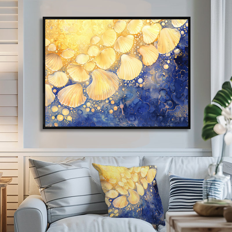 Décoration murale Ethereal Cascade Of Seashells II - Coquillages, H 24 po x l 32 po, Noir