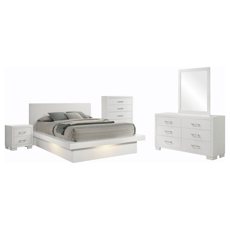 Toffey Bedroom Set With Bookcase Headboard, California King, White